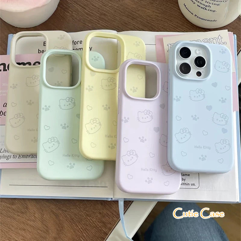 Ốp điện thoại gạo nếp dạng lỏng hoạt hình dễ thương 5 màu không tên Thích hợp cho iPhone11 / 12 / 13 / 14 / 15 / 16 / 17 / air / pro / max / plus / promax