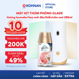 Máy Xịt Thơm Phòng GLADE tự động hương lavender/hoa anh đào/hương biển/hương sớm mai 296ml