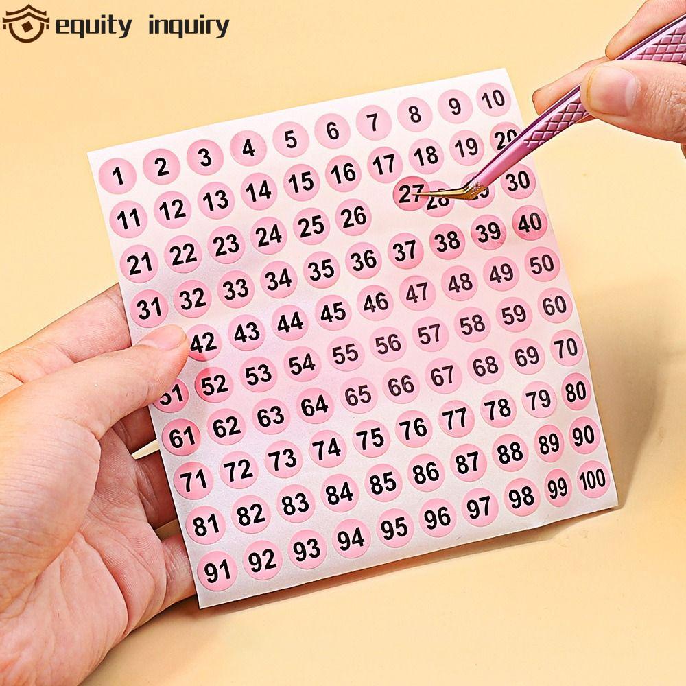 YÊU THÍCH YÊU THÍCH 100 tờ Nhãn dán số, Nhãn dán số liên tiếp 1-100 10mm, Nhãn dán số tròn tự dính D