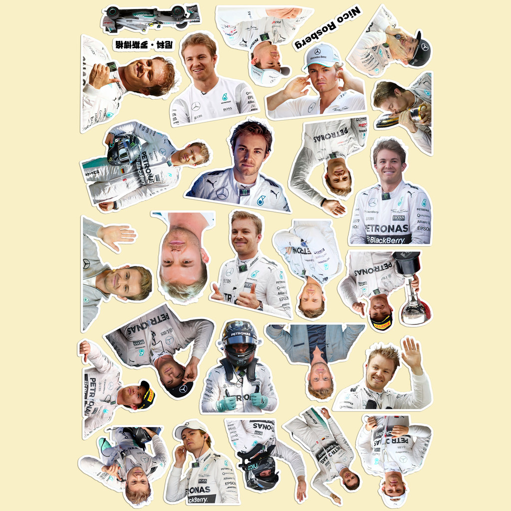 Nhãn dán NicoRosberg NicoRosberg HD Đức F1 Racer Champion Nhãn dán hàng hóa