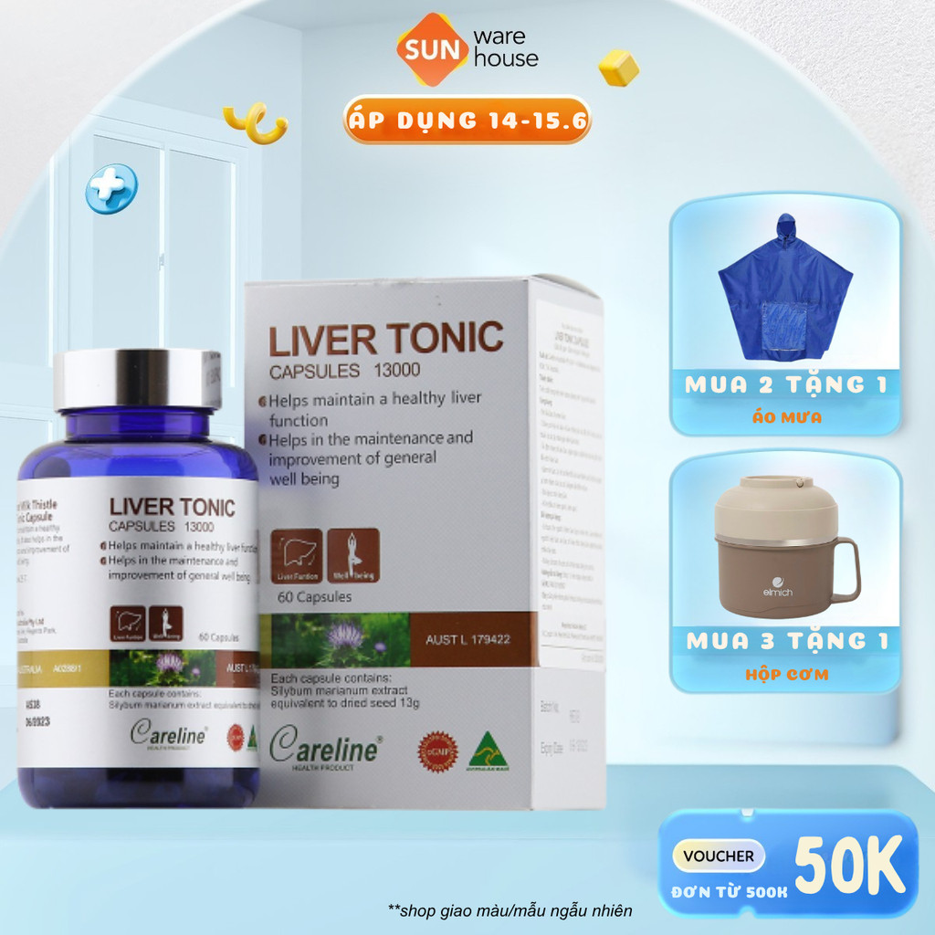 Viên Uống Bảo Vệ Cải Thiện Chức Năng Gan CARELINE Liver Tonic 60 Viên