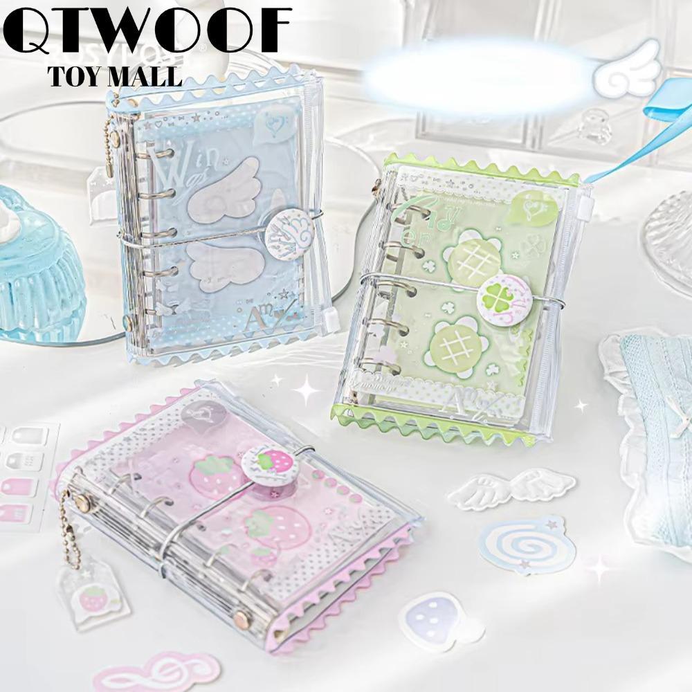 QTWOOF Loose Spiral Notebook, Mini Dress-up M5 Binder Journal Book, PVC Ins Style DIY Mini M5 Album