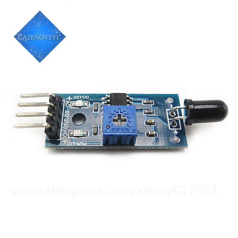 10 Mảnh LM393 4 Pin IR Cảm Biến Phát Hiện Ngọn Lửa Mô-đun Phát Hiện Lửa Đầu Thu Hồng Ngoại Modu
