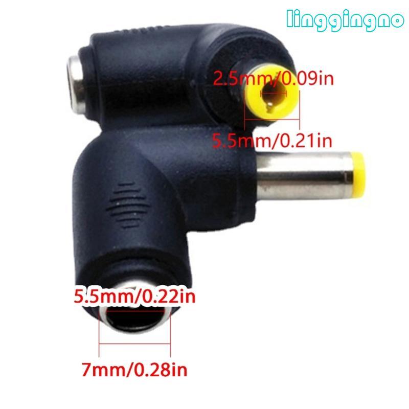 Bộ chuyển đổi sạc 90 độ RR Bộ chuyển đổi nguồn DC5521 sang DC5525 Đầu chuyển đổi Bộ chuyển đổi đầu n