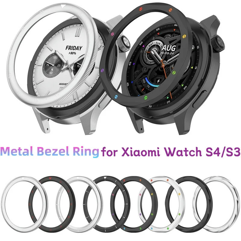 Kim Loại Viền Vòng Đồng Hồ Viền Vỏ Kính Cường Lực Phim Kim Loại Viền Thay Thế Bao Vòng Cho Xiaomi Wa