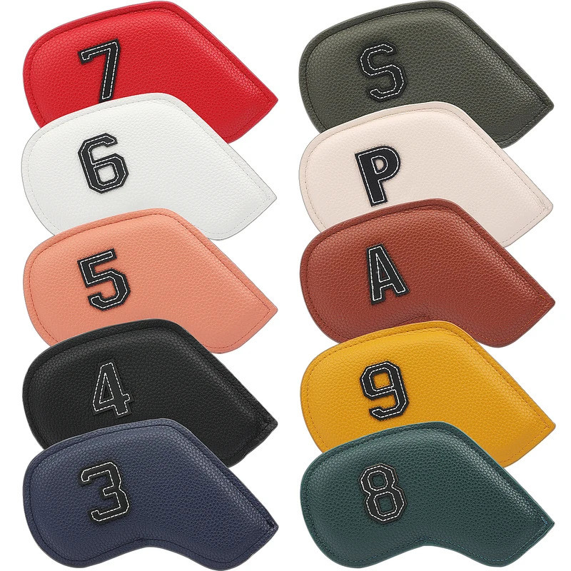 10 Cái / bộ Golf Iron Headcover 3-9, P, S, A, Club Head Cover Thêu Số Ốp Lưng Thể Thao Golf Huấn Luy