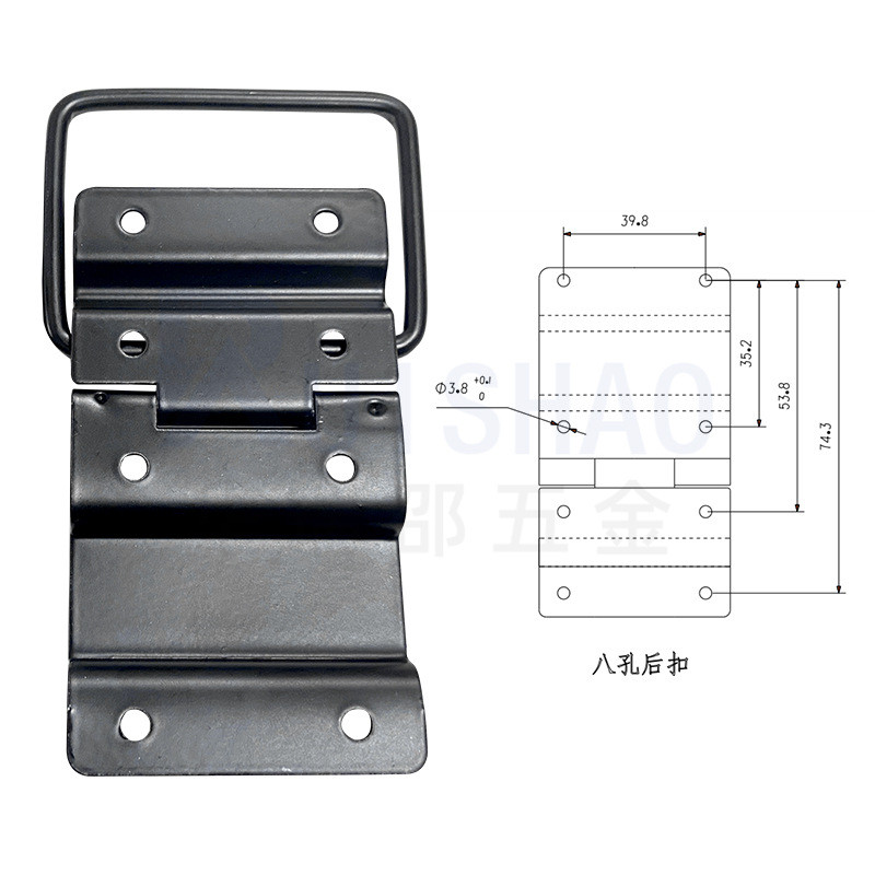 Tám Lỗ Bản Lề Lớn Khóa Lưng Lớn Hỗ Trợ Bản Lề Hộp Nhôm Bản Lề Công Cụ Hộp Khí Lề Phụ Kiện Hành Lý TN