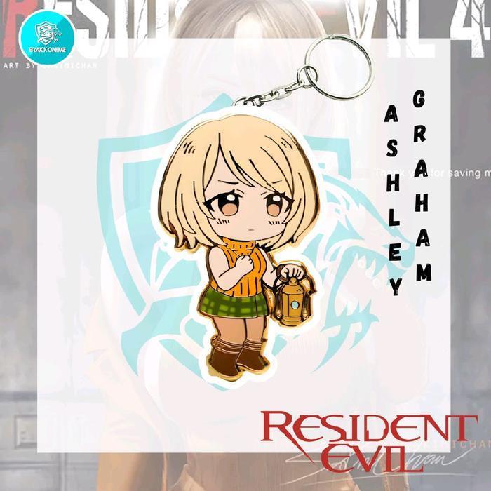 Keychain Acrylic Anime Resident Evil - Leon S Kennedy, Ada Wong, Ashley Graham Ganci Anime Akrilik -