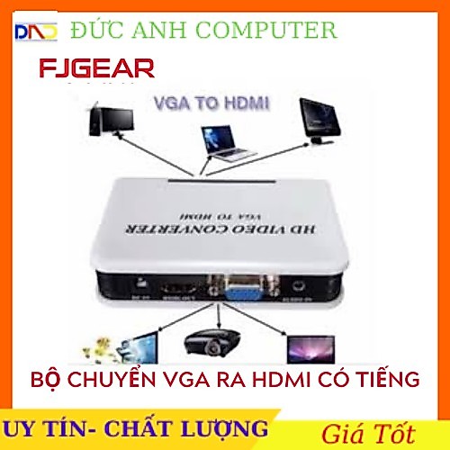 Bộ chuyển VGA sang HDMI 1080P FJGEAR VH001 - Hãng FJGEAR phân phối