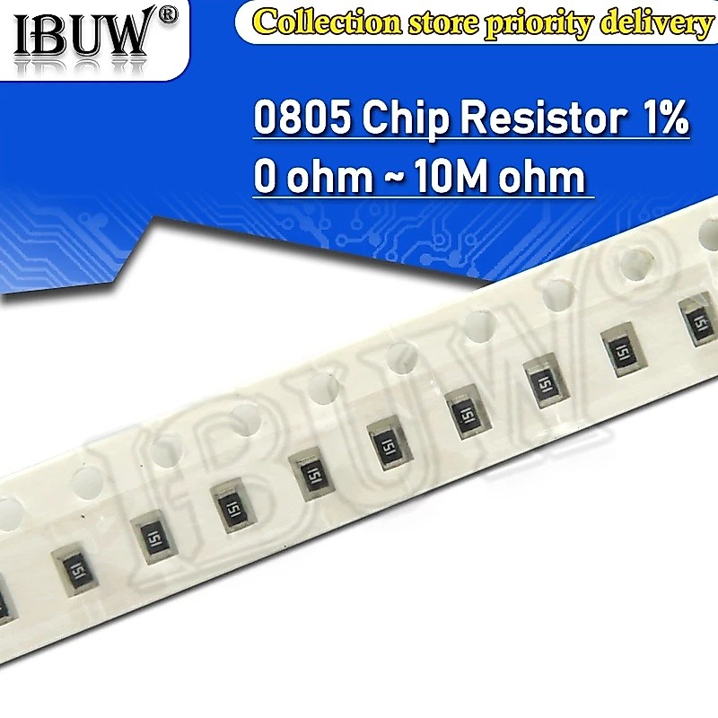 Set 100 Con chip Kháng Lực 0805 1% 1 / 8W SMD 13K-910K 11K 20K 22K 33K 91K 100K 200K 220K 330K 910K 