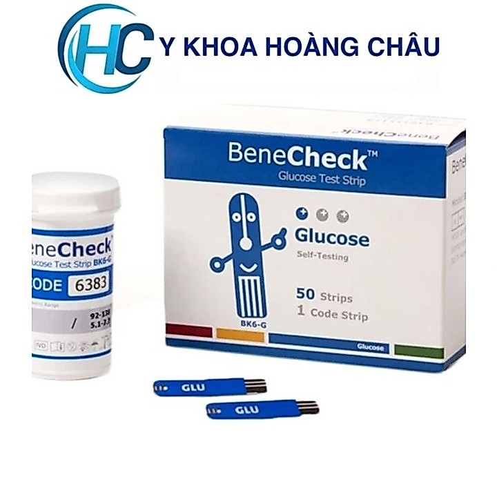 Que thử Glucose (50 que) -Que thử đường huyết Benecheck Plus