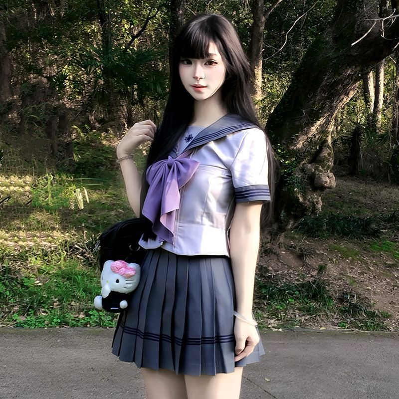 Bản gốc của Rừng Đảo Chun jk Đồng Phục【Trong khu vườn tím】Bộ đồng phục học sinh kiểu Nhật màu tím ma