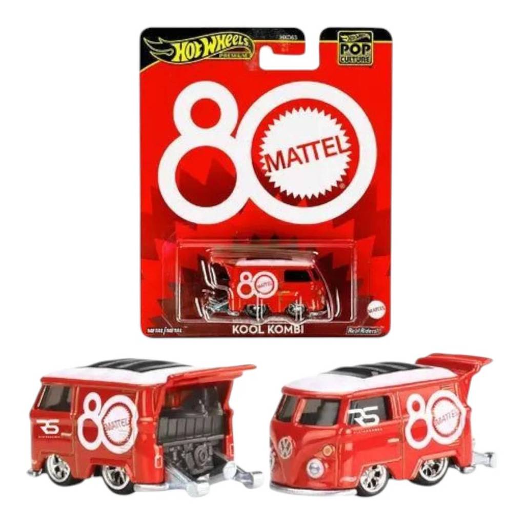 Mô hình xe JBL68 Hot Wheels Premium - 80th Anniversary Mattel Kool Kombi- màu đỏ- bản kỷ niệm