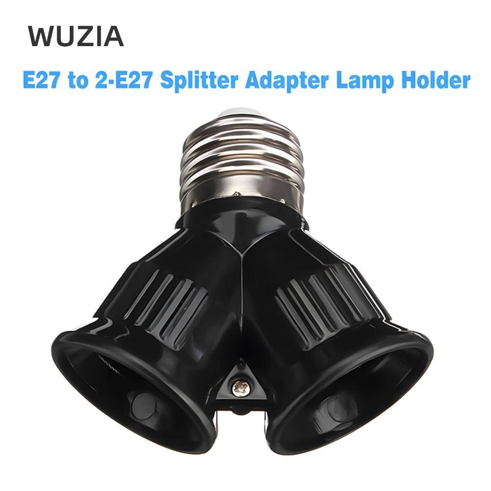 Ổ cắm bóng đèn WUZIA E27, PC chống cháy E27 TO 2E27, bền bỉ với vít Twins Đế LED màu đen E27