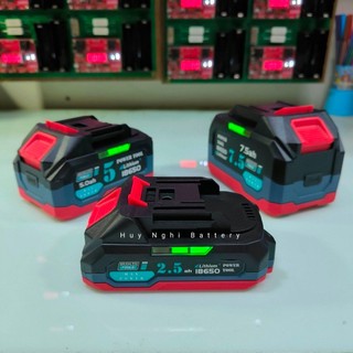  Vỏ Pin Makita Mẫu Mới 18v: 5 10 15  Cell 18650 - Chống Sốc - Led Báo Pin Bên Hông KATO VM03 