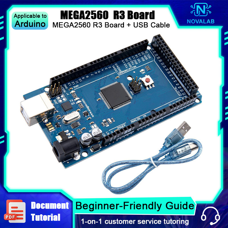 NovaLab MEGA R3 Board ATmega 2560 Bộ điều khiển Cáp USB Tương thích với Arduino IDE Projects 070WDF