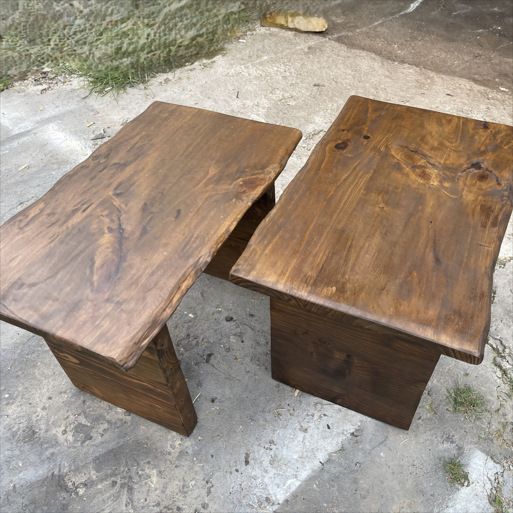Bàn Sofa , Bàn Cafe Gỗ Thông Tự Nhiên Walnut Rustic 80×40x40