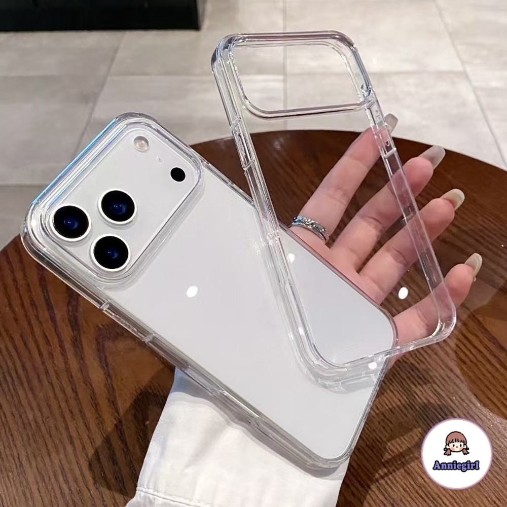 Ốp Điện Thoại Trong Suốt Pha Lê Đơn Giản Cho IPhone 11 17 16 15 14 Pro Max 12 13 Promax Air Plus Chống Trầy Xước Acrylic Cứng Chống Sốc Vỏ Điện Thoại