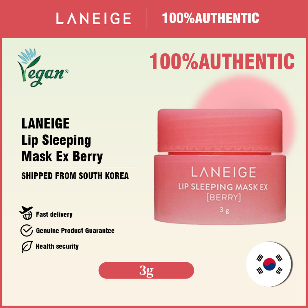 [LANEIGE] Mặt nạ ngủ môi Ex Berry - 3g / Mặt nạ dưỡng ẩm cho môi / Mặt nạ môi