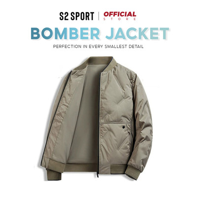 Áo khoác bomber nam S2 SPORT 2 lớp vải gió cao cấp đứng form chần bông giữ ấm tốt - AP03