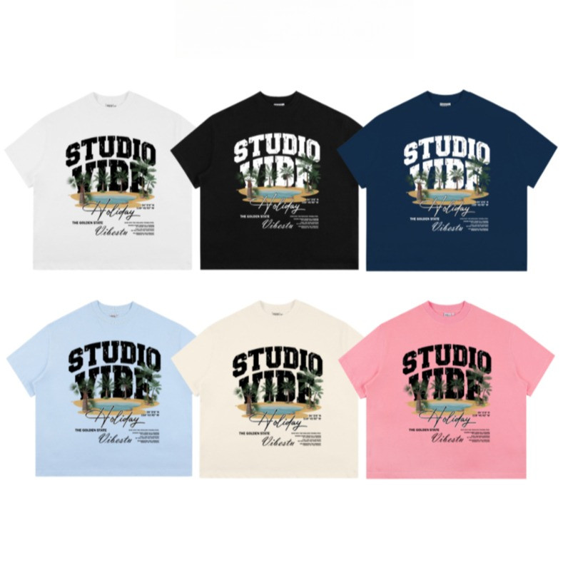 COD (Giao hàng trong 24 giờ)MIEMIE. Áo Thun Local Brand VIBESTU " Đảo Cọ " Form Big Boxy Unisex 250G