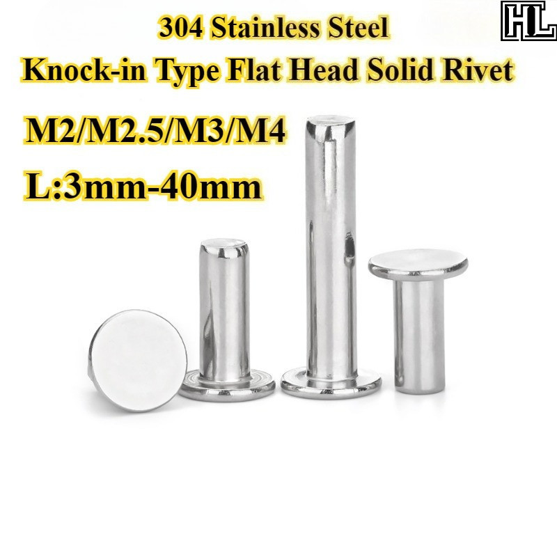 [HL-MD] Thép không gỉ 304, Đinh tán đầu phẳng loại GB10, M2 / M2.5 / M3 / M4, Đinh tán đầu phẳng Lmp