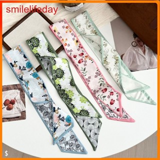 Khăn lụa dài, thắt lưng và túi buộc dây - Hoa văn tươi sáng, bảo vệ cổ và làm đẹp