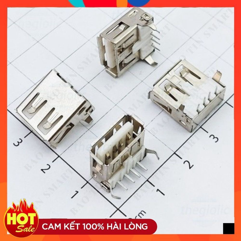 [20 Cái]- AF90 Cổng USB Cái 2.0 Type A 4 Chân Cong 90 Độ ChipViet Store