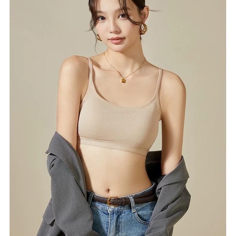 777 Áo Bra Có Đệm Quai Liền Chống Lộ, Chất Liệu Cotton Không Gọng