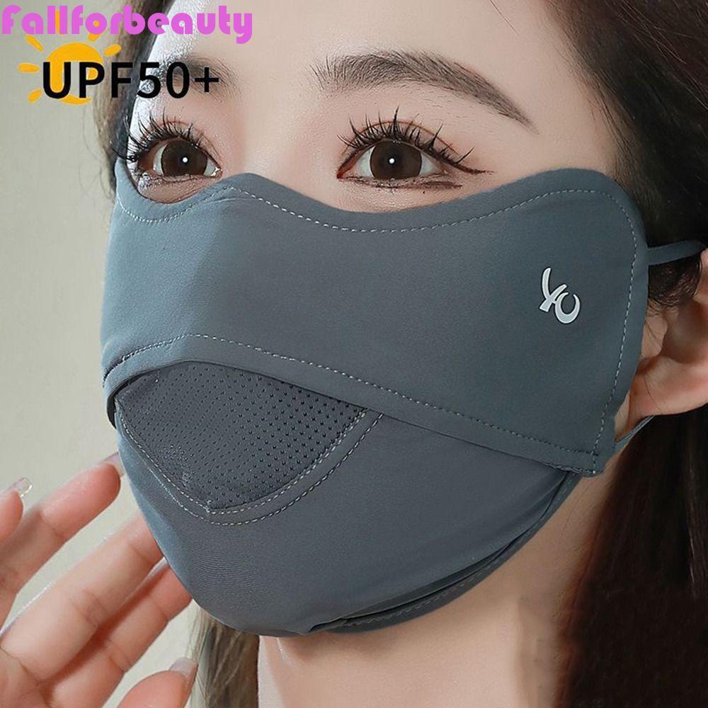 FALLFORBEAUTY Face Cover, Face Mask Solid Color Ice Silk Mask, Elastic Sunscreen Veil Sunscreen Face