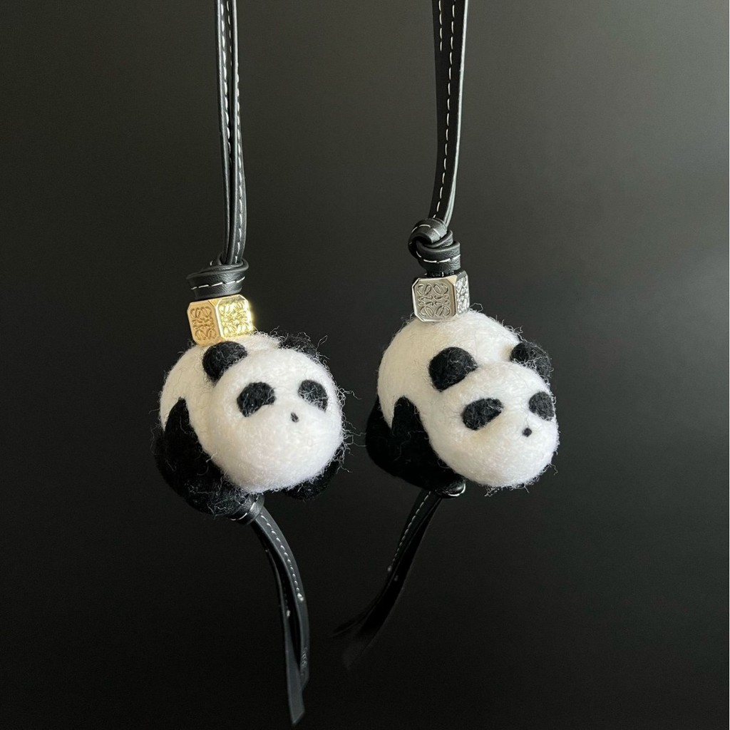 Cute animal wool felt pendant panda koala plush keychain penguin bag strap