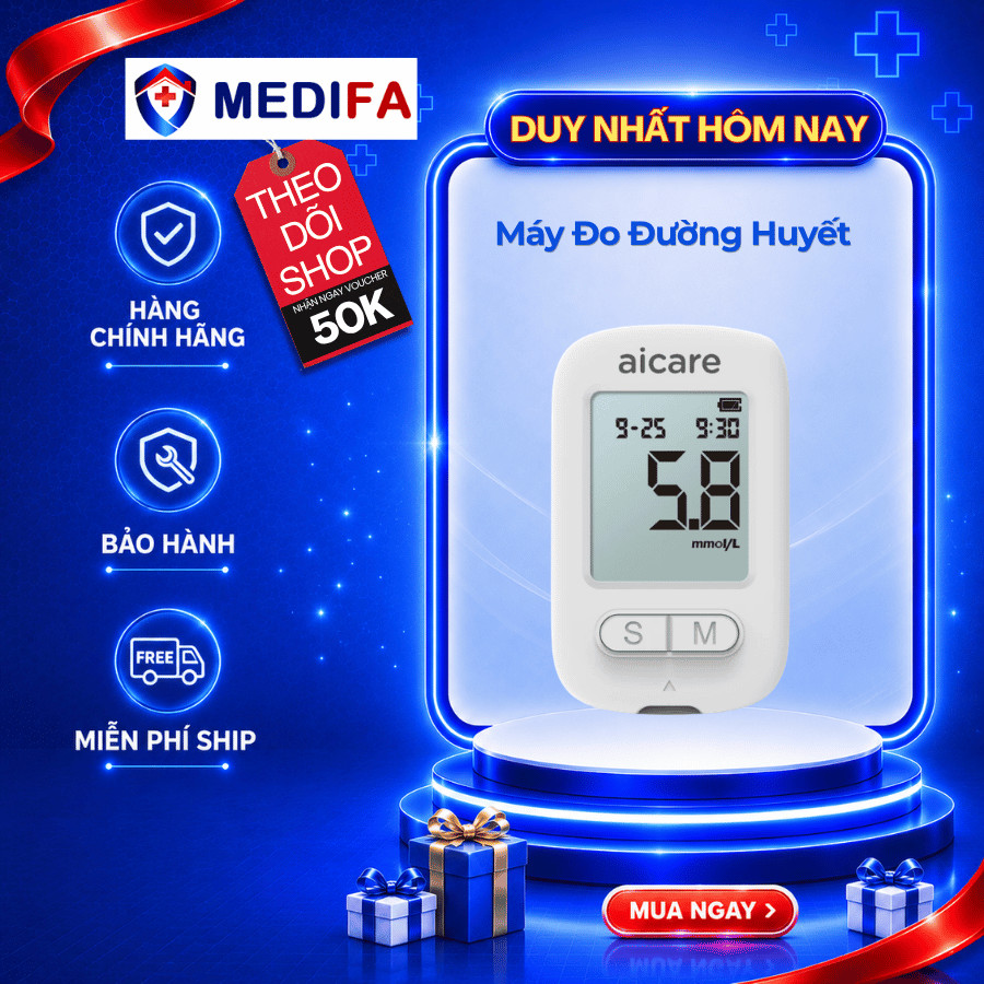 Máy Đo Đường Huyết AiCare W33 Kèm 25 Que & 50 Kim Chích Máu, An toàn, Chính Xác và Dễ Sử Dụng