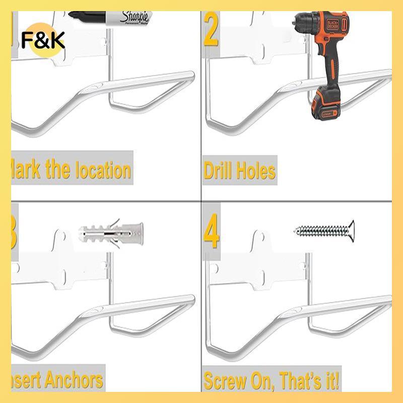 F & K Treo Tường Thang Ra Móc Treo Hạng Nặng Đa Năng Nhà Để Xe Sắp Xếp Cho Xe Đẩy Thang Thể Thao Gea