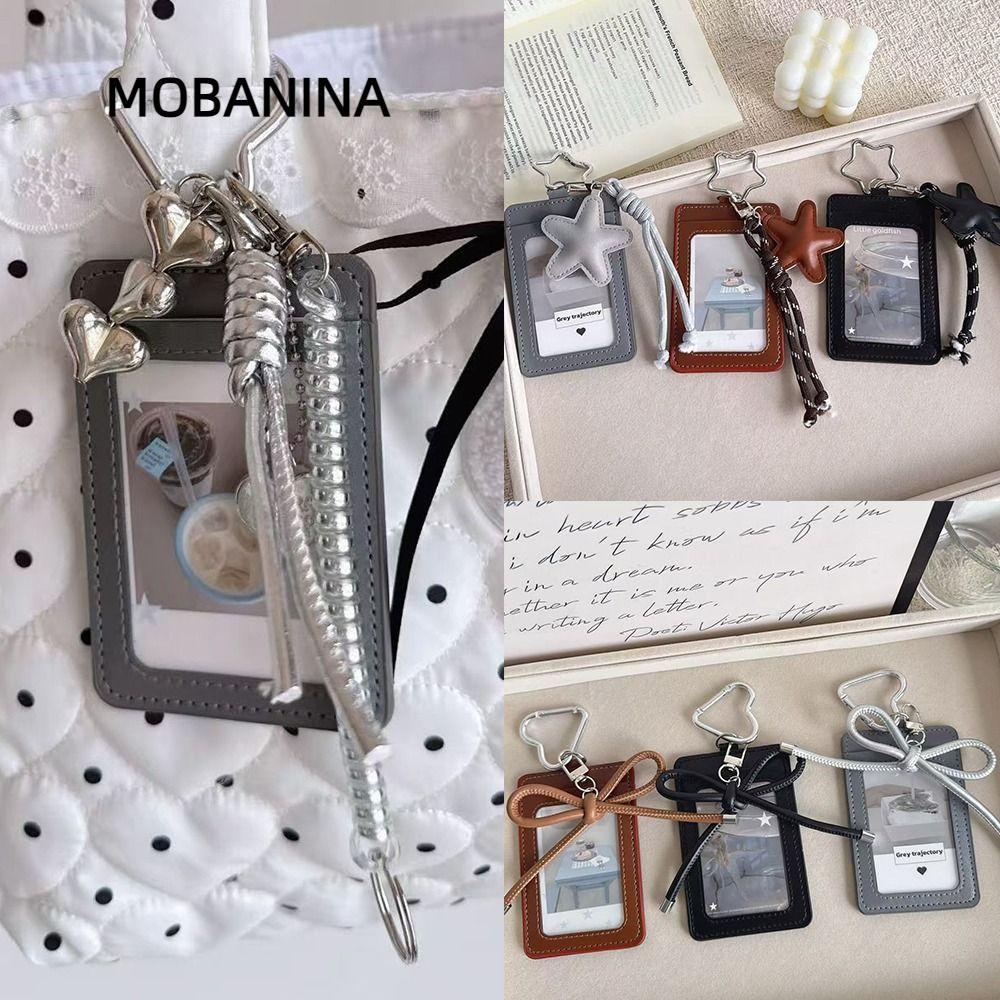 MOBANINA Kpop Idol Photocard Holder, INS PU Leather Card Holder, Thời trang Y2k Idol Photo Cards Tay