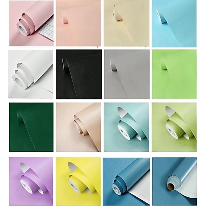 Decal giấy dán tường một màu khổ 45cm (nhiều màu)