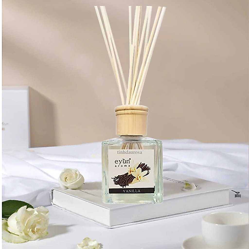 Bộ tinh dầu nước hoa khuếch tán thơm phòng Eyun Aroma hương Vani 150ml, Full Box, có sẵn, shop quần 