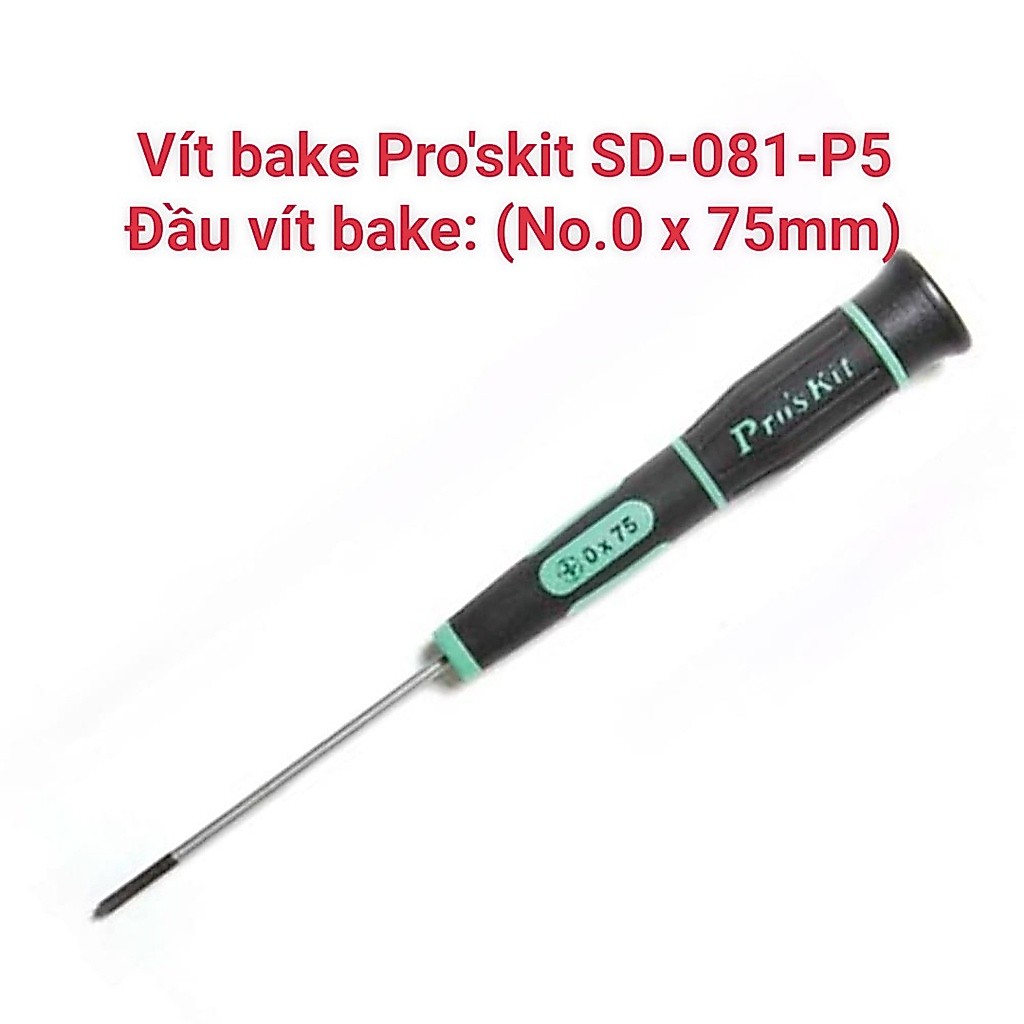Vít bake Pro'skit SD-081-P5 đầu vít  Ø 2.4 mm (No.0 x 75mm)