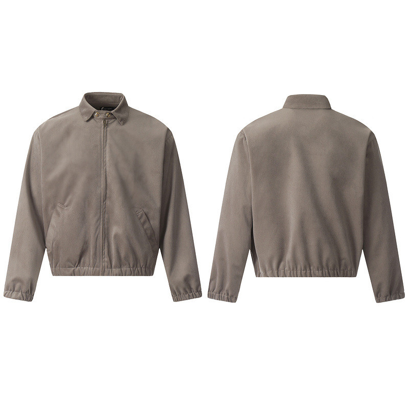 HNPN American-style casual simple Harrington lapel jacket with a loose, minimalist silhouette