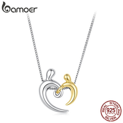 Vòng Cổ Bạc Bamoer 925 Trang Sức Trái Tim Mẹ Và Trẻ Em Cho Nữ Quà Tặng