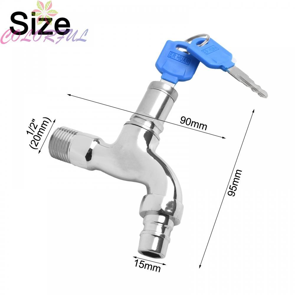 Faucet Outdoor Faucet Silver Sink Tap With Key Lock For Washing Machine