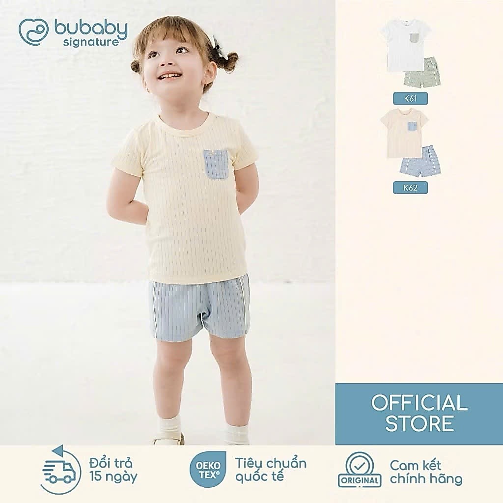 Bộ ngắn tay cổ tròn Túi ngực Molist BU Baby BMD1304TN | Đồ Bu Baby chính hãng
