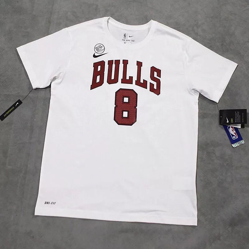 Mùa hè 2021 Phong cách mới NBA Chicago Bulls Raven No. 8 Áo thun thể thao bóng rổ dáng rộng thông th