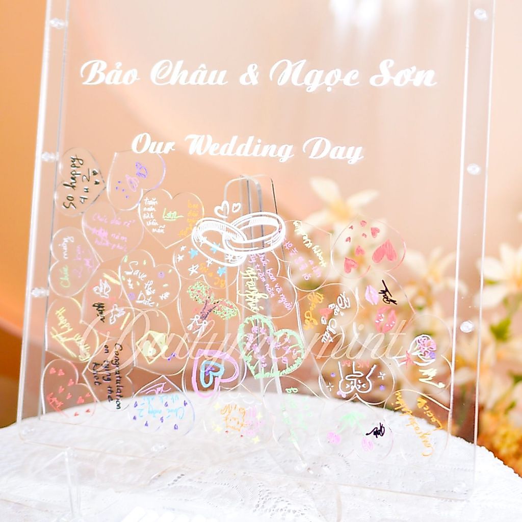 Khung Ký Tên Trong Suốt Ngày Cưới, Ngày Kỉ Niệm, Ngày Sinh Nhật - Dailyme.mint