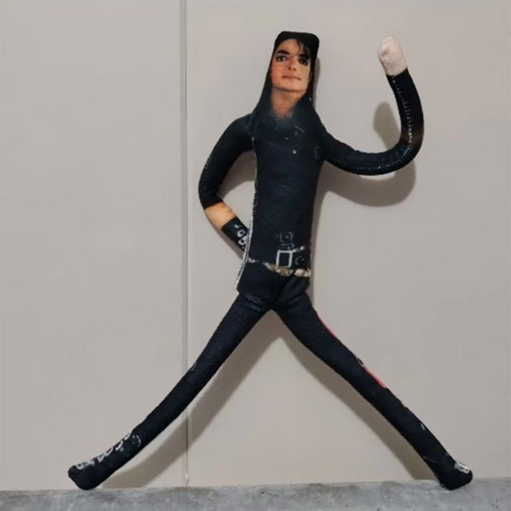 Abstract Joint Mobility Michael Jackson Cosplay Plush Doll 28cm Bendable Poseable Figure Desktop Dec