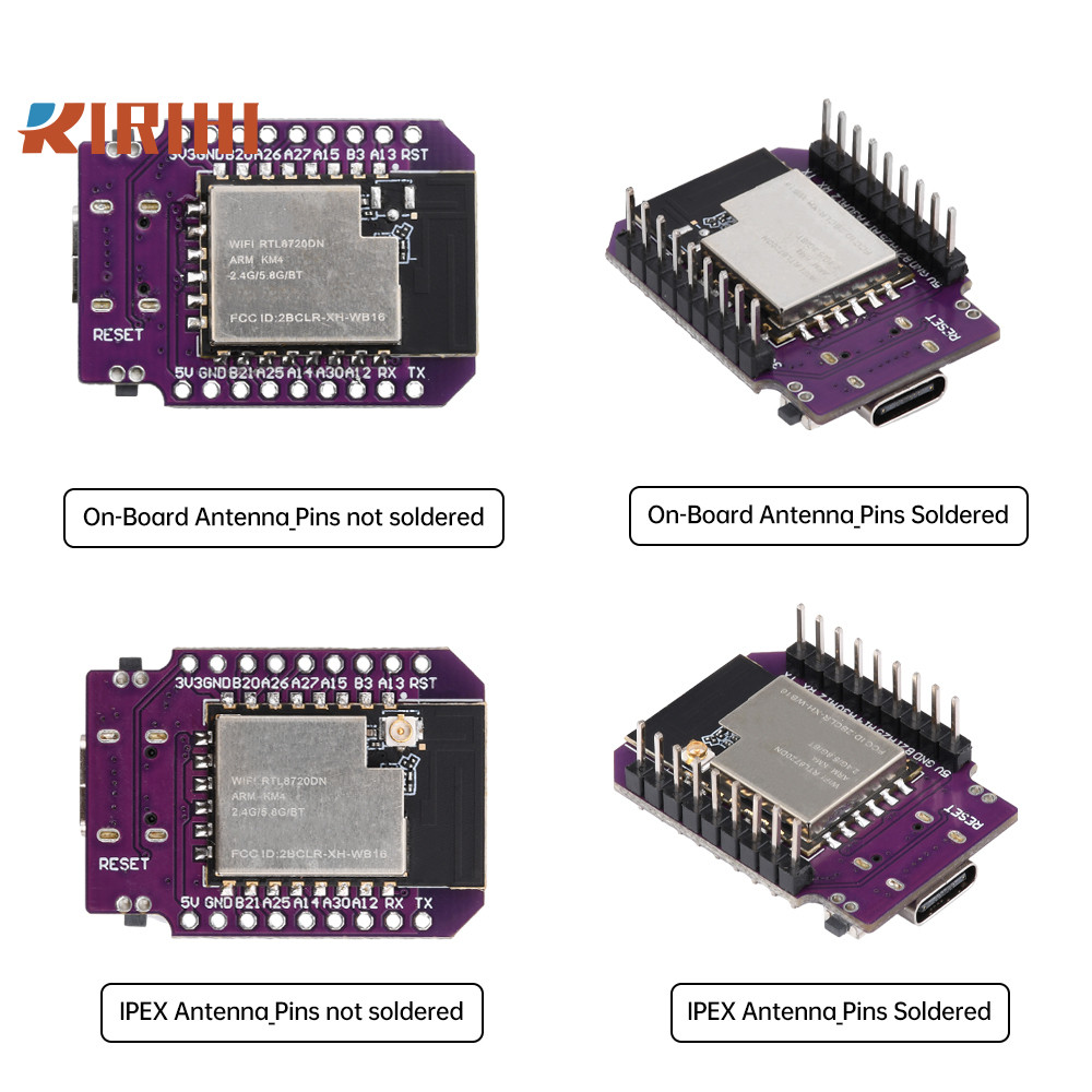 RIRIHI Bảng phát triển MINI BW16 RTL8720DN Băng tần kép WiFi Bluetooth BLE Module CH340