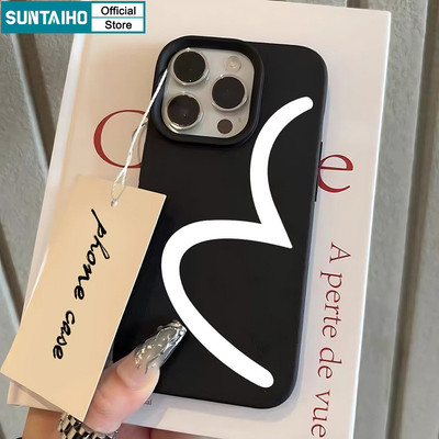 Ốp Điện Thoại Suntaiho Đường Cong Đơn Giản Họa Tiết Nghệ Thuật Silicon Mềm Cao Cấp Chống Sốc Cho iPhone 11 12 13 14 15 16 Pro Max IP 7 8 Plus Iphon X XS XR Xs max