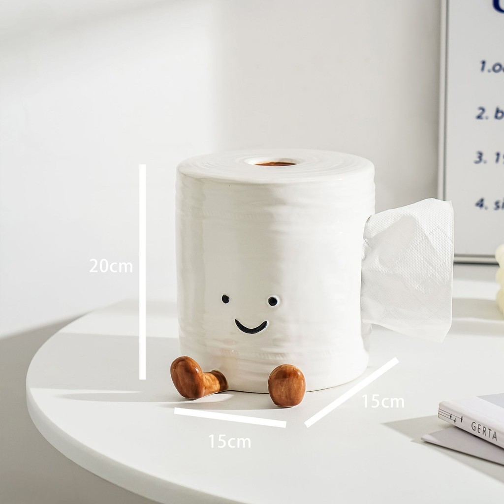 Cute Ceramic Tissue Box Paper Toilet Tissue Box Ceramic Toilet Living Room Decoration Storage