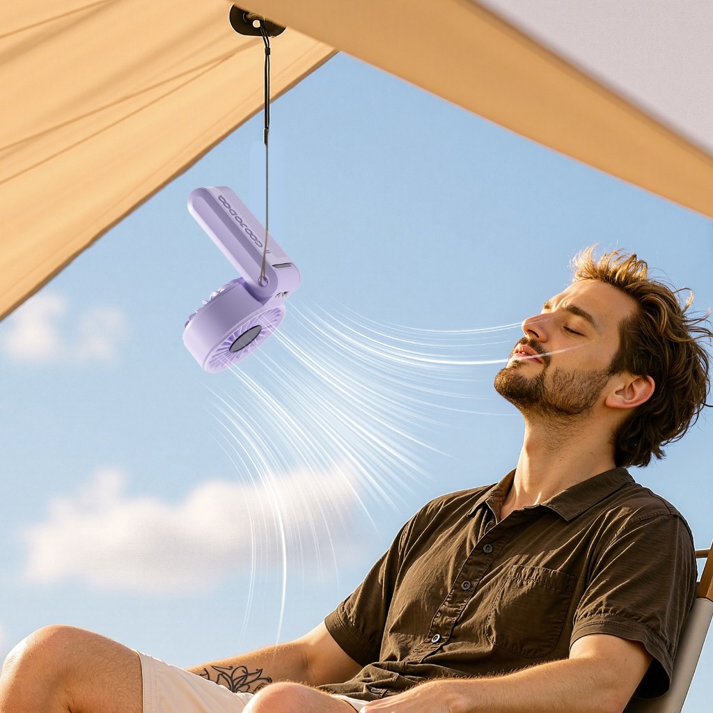 Quạt Goojodoq 4000mAh tốc độ cao Năng lượng mặt trời Quạt cầm tay Turbo100 Gear Wind có thể gập lại | BigBuy360 - bigbuy360.vn