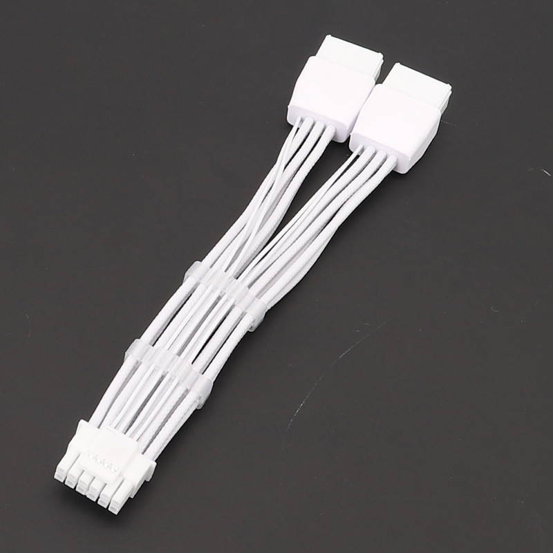 Trắng 16AWG Nổi Dòng 2x8PIN đến 16PIN 12VHPWR Card Đồ Họa Dòng 12VHPWR Giao Diện Nguồn Điện
