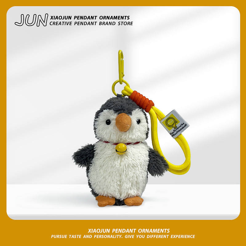 Cute Cartoon Creative Penguin Handbag Pendant Cute Plush Doll Carrying Strap Bag Keychain Hanging Pi